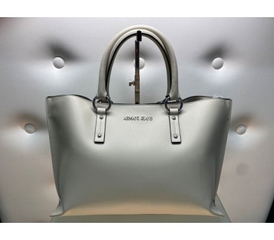ARMANI JEANS HAND BAG MORE SHOULDER 30 CM COLOR WHITE SNAP CLOSURE LOG CENTRAL LINING IN FABRIC INTERNAL WITH POCKET SIZE 39x40