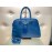 ARMANI JEANS BORSA A MANO COLORE BLU CHIUSURA A ZIP FODERA IN TESSUTO INTERNA CON TASCA DOCERAZIONE LOG CENTRALE CON BORCHIE IN OTTONE MISURA 40x38