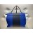 ARMANI JEANS BORSA A MANO COLORE BLU CHIUSURA A SCATTO FODERA IN TESSUTO INTERNA CON TASCA DECORAZIONE LOG CENTRALE CON BORCHIE IN OTTONE MISURA 37x47