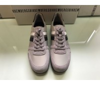 Bikkembergs men's sneakers in genuine leather and suede color light grey  log on upper rubber sole size 42 43