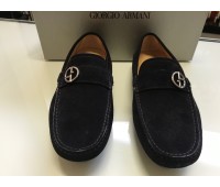 GIORGIO ARMANI SHOES IN GENUINE LEATHER AND FABRIC  SUEDE BLUE COLOR SIZE 39- 39.5 - 40- 43- 44