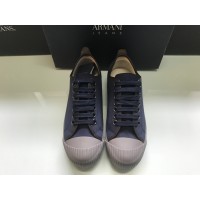 Armani jeans men's sneakers in dark blue canvas, log on upper, laced closure, rubber sole size 40.44