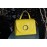 Roberto Cavalli borsa a mano più tracolla 110 cm in vera pelle, colore giallo, chiusura a scatto, fodera in tessuto interna con tasca, log centrale con borche in ottone 32x34