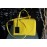 Roberto Cavalli borsa a mano più tracolla 110 cm in vera pelle, colore giallo, chiusura a scatto, fodera in tessuto interna con tasca, log centrale con borche in ottone 32x34