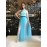 Elisabetta Franchi abito lungo samanicato ,in tulle con top in paillettes ,colore blue chiaro misura 42 Elisabetta Franchi abito lungo samanicato ,in tulle con top in paillettes ,colore blue chiaro misura 42