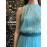 Elisabetta Franchi abito lungo samanicato ,in tulle con top in paillettes ,colore blue chiaro misura 42 Elisabetta Franchi abito lungo samanicato ,in tulle con top in paillettes ,colore blue chiaro misura 42