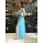 Elisabetta Franchi abito lungo samanicato ,in tulle con top in paillettes ,colore blue chiaro misura 42 Elisabetta Franchi abito lungo samanicato ,in tulle con top in paillettes ,colore blue chiaro misura 42