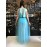 Elisabetta Franchi abito lungo samanicato ,in tulle con top in paillettes ,colore blue chiaro misura 42 Elisabetta Franchi abito lungo samanicato ,in tulle con top in paillettes ,colore blue chiaro misura 42