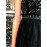 ELISABETTA FRANCHI ABITO  SMANICATO ,COLOR NERO, TOP CON PAILLETTES, LONGETTE IN TULLE MISURA 38
