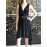 Abito donna Elisabetta franchi colore nero scollo V con cintura intrecciata, misura 42 / 44 Abito donna Elisabetta franchi colore nero scollo V con cintura intrecciata, misura 42 / 44