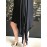 Abito donna Elisabetta franchi colore nero scollo V con cintura intrecciata, misura 42 / 44 Abito donna Elisabetta franchi colore nero scollo V con cintura intrecciata, misura 42 / 44