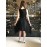 Abito donna Elisabetta franchi colore nero scollo V con cintura intrecciata, misura 42 / 44 Abito donna Elisabetta franchi colore nero scollo V con cintura intrecciata, misura 42 / 44