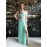 Elisabetta Franchi Abito lungo colore verde molto elegante , con taglio lungo . body con inserti in paillettes trasparente misura 40 Elisabetta Franchi Abito lungo colore verde molto elegante , con taglio lungo . body con inserti in paillettes trasparente misura 40