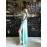 Elisabetta Franchi Abito lungo colore verde molto elegante , con taglio lungo . body con inserti in paillettes trasparente misura 40 Elisabetta Franchi Abito lungo colore verde molto elegante , con taglio lungo . body con inserti in paillettes trasparente misura 40
