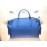 Elisabetta Franchi borsa a mano colore blu chiusura a zip log fodera in tessuto interna misura 46x40