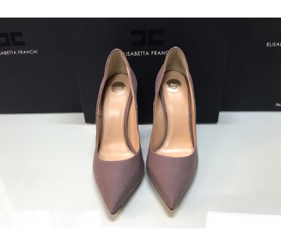 Elisabetta Franchi scarpe Décolleté donna in vera pelle ricoperto in tela colore marrone tacco 11 cm misura 37 Elisabetta Franchi scarpe Décolleté donna in vera pelle ricoperto in tela colore marrone tacco 11 cm misura 37