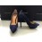 Elisabetta Franchi scarpe  Décolleté colore blu in vera pelle scamosciata e tacco 13,cm log su tomaia in ottone misura 39