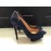 Elisabetta Franchi scarpe  Décolleté colore blu in vera pelle scamosciata e tacco 13,cm log su tomaia in ottone misura 39