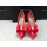Elisabetta Franchi décolleté colore rosso in vera pelle log e retina su tomaia tacco 10 cm suola in cuoio Elisabetta Franchi décolleté colore rosso in vera pelle log e retina su tomaia tacco 10 cm suola in cuoio