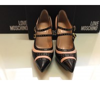 Moschino boutique Woman décolleté platform shoes lacing with buckle on upper color black and brown size 37