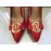 Love Moschino women's shoes decolleté red log on upper heel 12 cm piece size 40