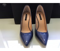 Patrizia Pepe decollete shoes in real leather blue color real leather sole heel 10 cm size 37/38/39