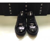 Richmond men's sneakers genuine leather logo on upper laces  rubber sole color black size 42