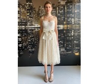 Elisabetta franchi midi dress in lace with feather effect, ivory bustier cut, size 42/44