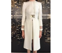 ELISABETTA FRANCHI CAPPOTTO COLORE BIANCO CON LOG TG 38