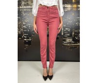 Elisabetta franchi pantalone jeans skinny stampa con glitter colore rosso melograno misura 25 26 27