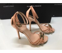 Elisabetta franchi beige heeled sandals size 36/40