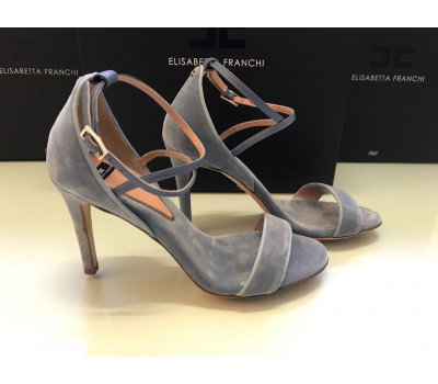 Elisabetta franchi sandali colore blu tessuto velluto Misura 35/ 35,5 Elisabetta franchi sandali colore blu tessuto velluto Misura 35/ 35,5