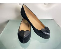 Moschino black suede nappa ballerina shoes size 37 ​