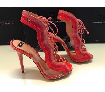 Elisabetta franchi sandali in vera pelle colore rosso melograno misura 37 Elisabetta franchi sandali in vera pelle colore rosso melograno misura 37