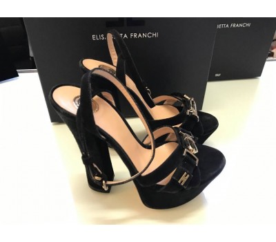 Elisabetta Franchi sandali colore nero logo su tomaia misura 36 39 40 Elisabetta Franchi sandali colore nero logo su tomaia misura 36 39 40