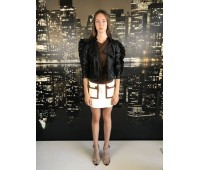 Elisabetta Franchi black imitation leather jacket size 40