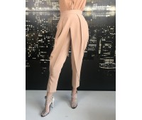 Elisabetta Franchi beige trousers with high waist draping size 40/44