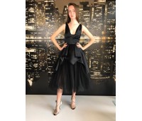 Elisabetta Franchi long black dress in tulle skirt  size 40