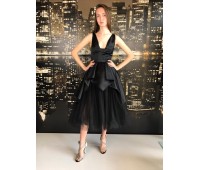 Elisabetta Franchi abito lungo color  nero in gonna tulle   taglia 40