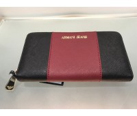 ARMANI JEANS PORTAFOGLIO DONNA, COLORE NERO E ROSSO, COMPLEMENTO DI SCOMPARTI, MISURA 20X10