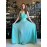 Elisabetta Franchi Long low-cut dress in green color. Sea water .. size 40/42/44