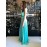 Elisabetta Franchi Long low-cut dress in green color. Sea water .. size 40/42/44