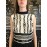 Elisabetta Franchi long woman dress with chain pattern and two-tone black and white sequins Size 42/44 