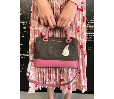 Michael Kors borsa a mano in vera pelle bicolore rosa marrone. tasca interna chiusura a zip log in ottone tre scomparti piu tracolla misura 21x20 tracolla 100 cm Michael Kors borsa a mano in vera pelle bicolore rosa marrone. tasca interna chiusura a zip log in ottone tre scomparti piu tracolla misura 21x20 tracolla 100 cm