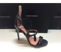 Elisabetta Franchi sandals in black genuine leather, heel 11.5 cm, size 39
