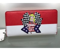 Love Moschino women's wallet, red and white color, complete with compartments, size 20x10