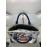 love Moschino borsa a mano colore blu e bianco chiusura a zip fodera in tessuto interna misura 37x35