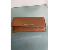 Michael Kors women's wallet, brown log brass color,