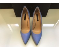 PATRIZIA PEPE   décolleté  shoes in genuine leather color blue log on upper heel 10 cm size 37/38/39